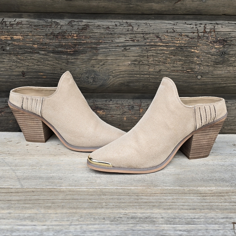 C Comfort NEW Modern Western Minimalist Pointed Heel Mule Bootie 8W - Picture 5 of 13